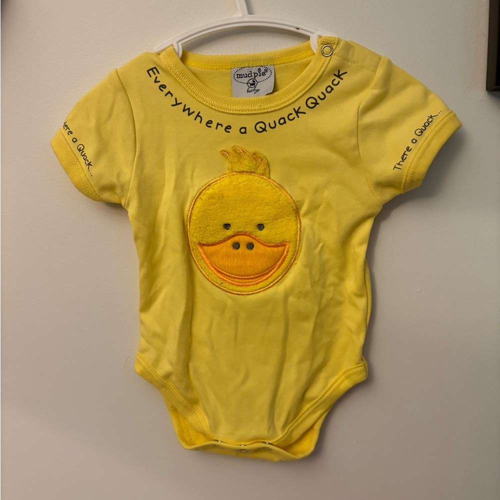 Mud Pie Yellow Duck Baby Bodysuit